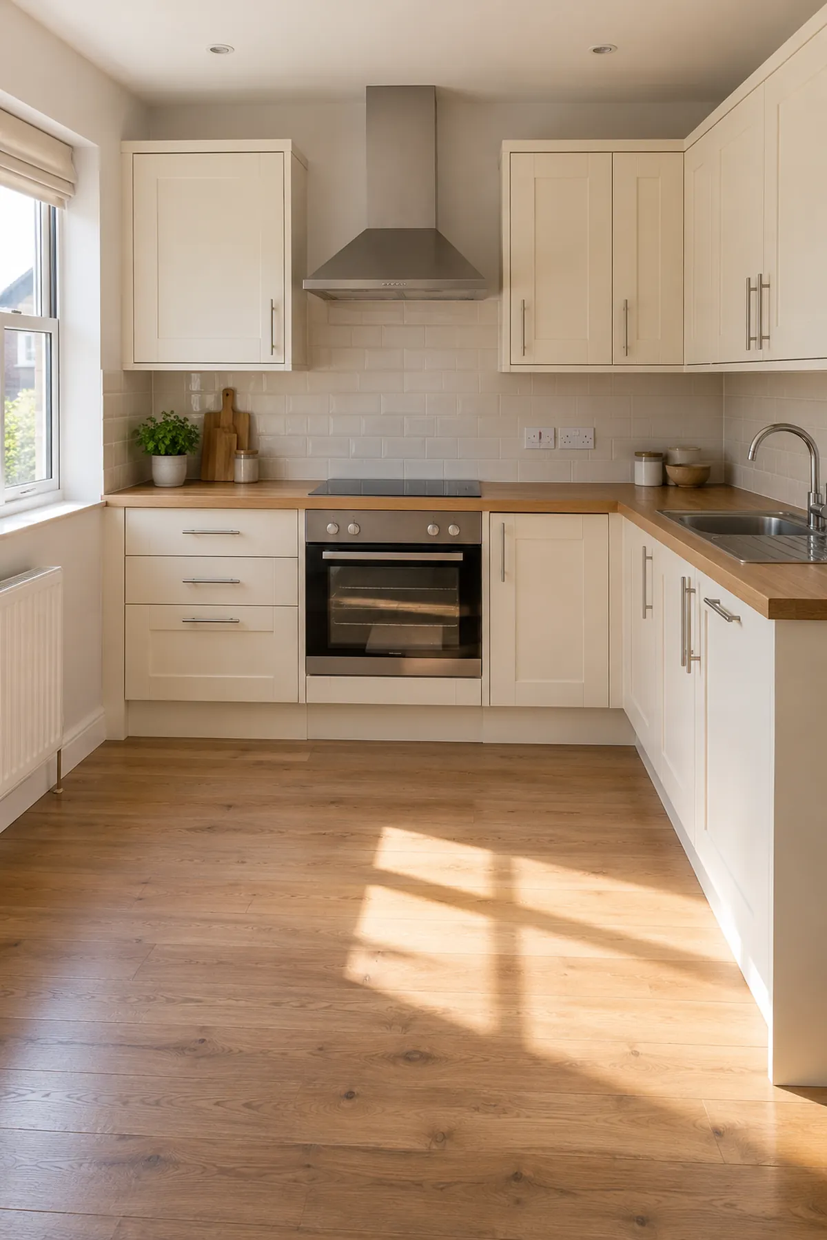 Empty kitchen prepared for a tenancy handover