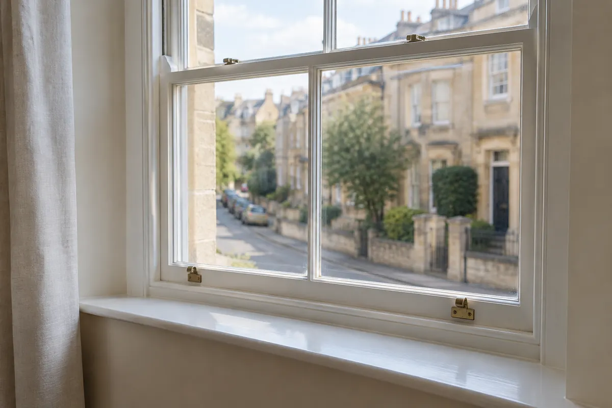 Clean window frames and sill in a residential room
